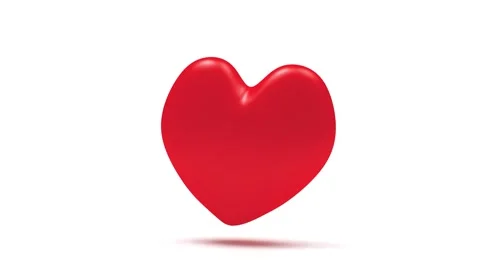 Red heart spinning, 3D animation. 動画素材 334950744