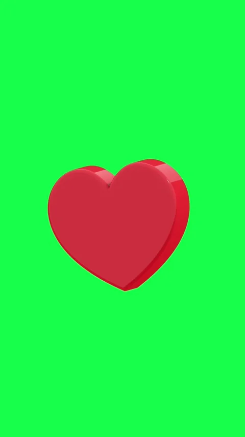 Red heart spinning in seamless 3d animation with smooth motion Stock Footage 309852884
