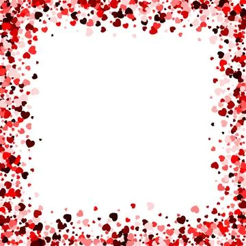 Red heart square frame with space for text. Background for Valentine's Day .. Stock Illustration