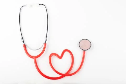 Red heart stethoscope Stock Photos