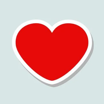 Red heart sticker Illustrazione stock