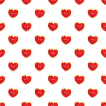 Red heart sticky notes love you pattern Stock Illustration