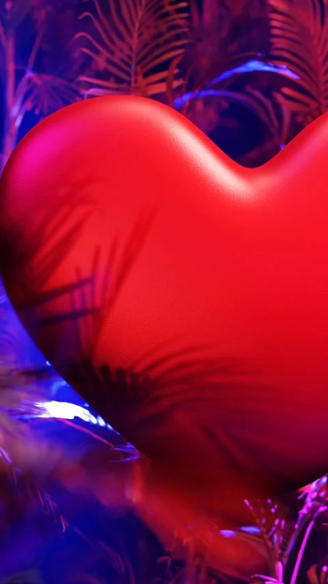 A red heart surrounded by leaves. Stock-Footage 260337367