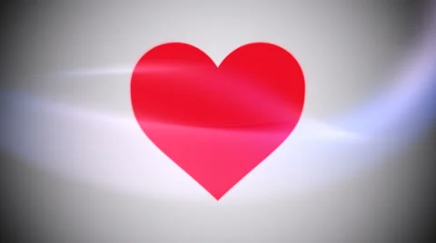 Red Heart surrounded by streaks of light Stock Footage 58320948