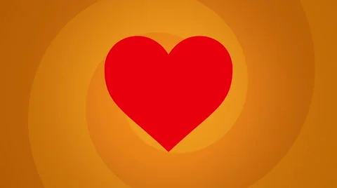 Red Heart swinging with circles on the background Stock Footage 58399986
