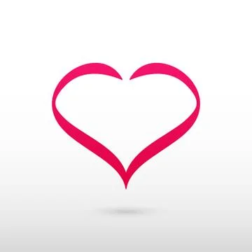Red Heart symbol. Isolated vector logo on grey gradient background Illustration