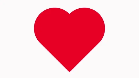 Red heart symbol pulsating on a white background. Stock Footage 166693835