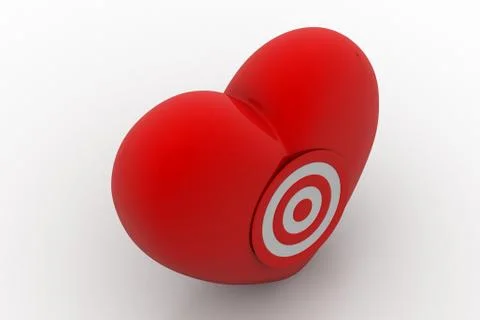 Red Heart  with target icon Free Stock Illustration