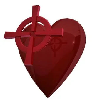 Red heart with target Stock Illustration