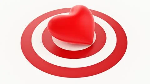 Red heart with Target Stock Illustration