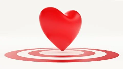 Red heart with Target Stock Illustration