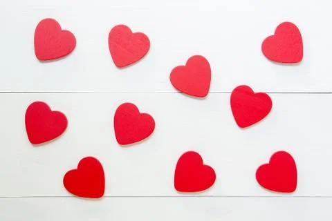 Red Heart texture pattern with love on wooden background, 14 February Valenti Stock Photos