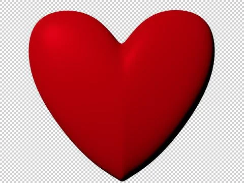 Red Heart on Transparent Stock Illustration
