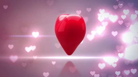Red heart turning and exploding on glittering background Stock Footage 45374427
