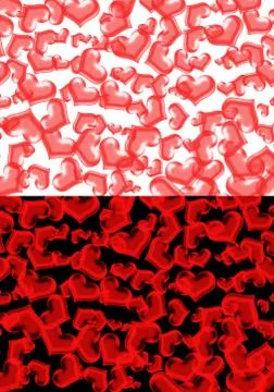 Red heart on two color background Stock Illustration