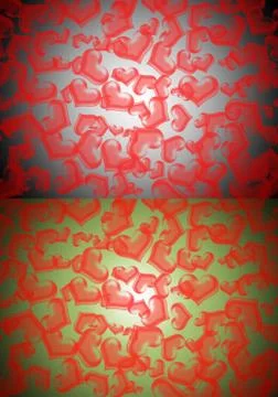 Red heart on two color background Stock Illustration
