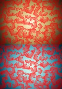 Red heart on two color background Stock Illustration