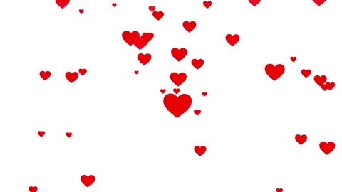 Red heart Valentines petals falling animation Video stock 144004591