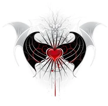 Red Heart of a Vampire Stock Illustration