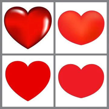 Red heart. vector cartoon set illustration isolated on white background Stock Illustration