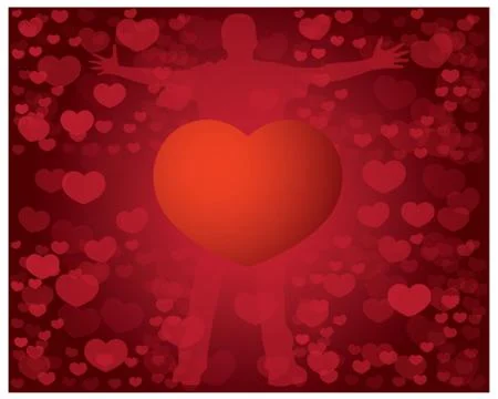 Red heart vector design Stock Illustration