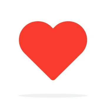 Red heart vector flat isolated Stock Illustration