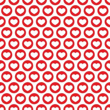 Red heart vector seamless pattern Stock Illustration