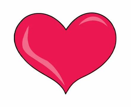 Red heart vector on white background Stock Illustration