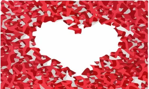 Red heart vector on white background Stock Illustration