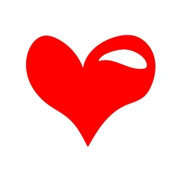 Red heart vector on white background. Stock Illustration