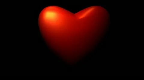 Red heart which no stops rotates three hundred sixty degrees. in this video, Stock Footage 12009598