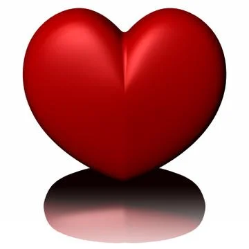 Red heart with white background -  3D illustration イラスト素材