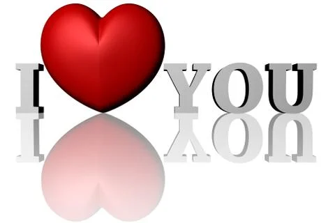 Red heart with white background -  3D illustration 스톡 일러스트