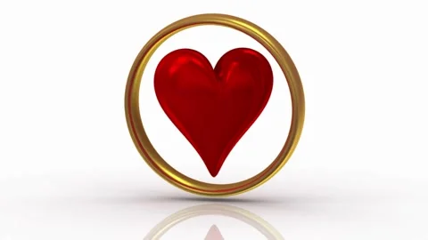 Red Heart on White Background 스톡 동영상 301350428