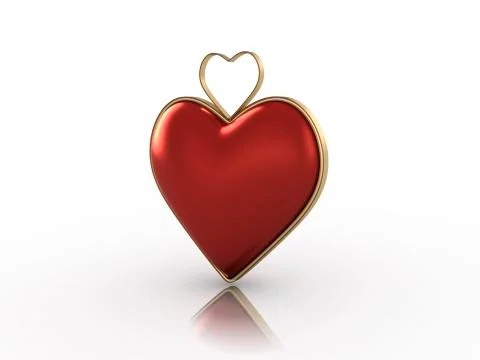 Red heart on white background Stock Illustration