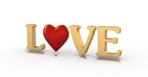 Red heart on white background Stock Illustration