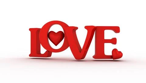 Red heart on white background Stock Illustration
