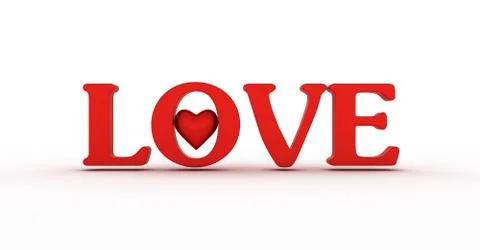 Red heart on white background Stock Illustration