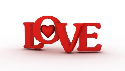 Red heart on white background Stock Illustration