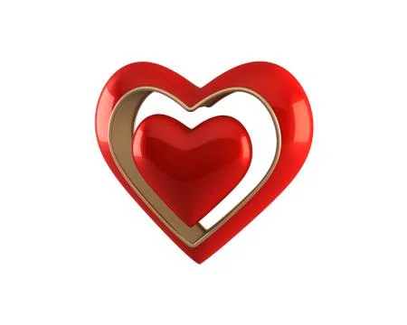 Red heart on white background Stock Illustration