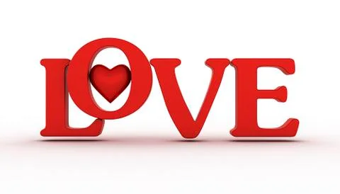 Red heart on white background Stock Illustration