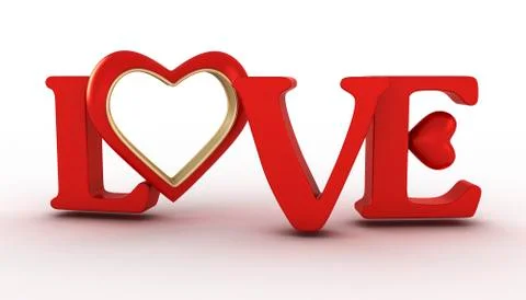 Red heart on white background Stock Illustration