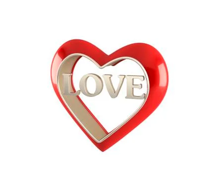 Red heart on white background Stock Illustration