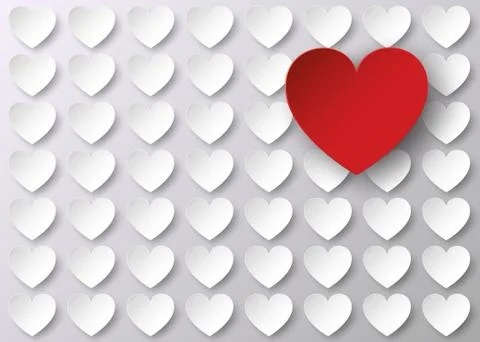 Red heart on the white background. Stock Illustration