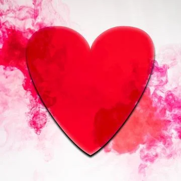 Red heart on a white background 库存插图