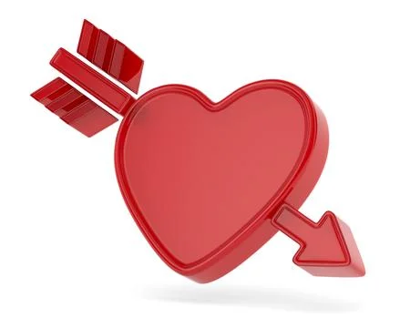 Red heart on white background. Isolated 3D illustration Stock Illustration
