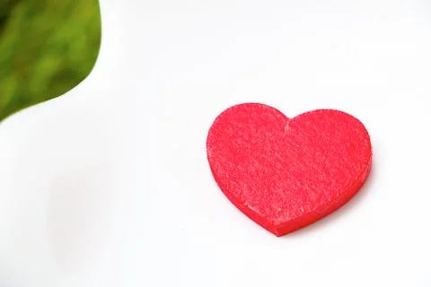 Red heart is on white background Foto stock
