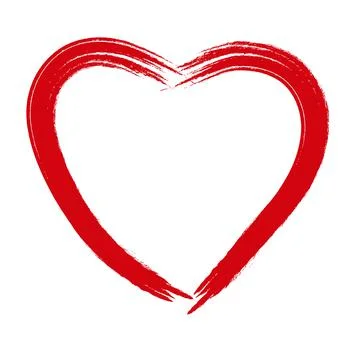 Red heart on white background. Vector. Illustrazione stock