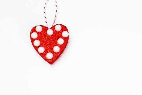 Red heart on a white background.Template on the theme of valentine's day Stock Photos
