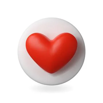 Red heart in a white circle Stock Illustration